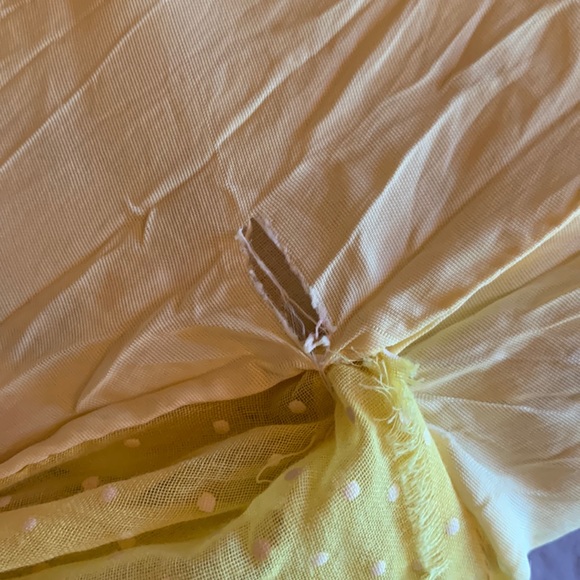 Vintage Swiss Lace Yellow Polka Dot Dress Size Small-Medium - Picture 9 of 10